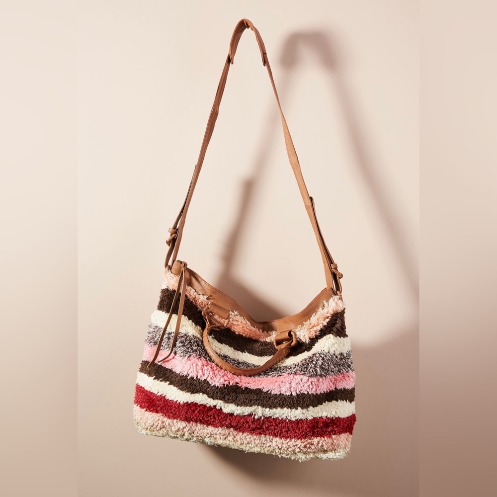 ANTHROPOLOGIE CLEOBELLA ORIANA STRIPED WEEKENDER CARPET BAG MULTI COLOR